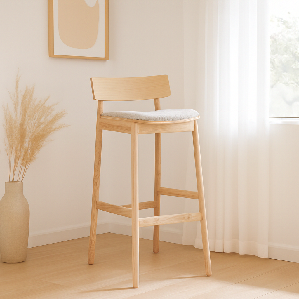 Cadeiras Altas De Bar Tabouret En Bois Bar Ash Wood Bar Stool Half-removed Seat Cushion