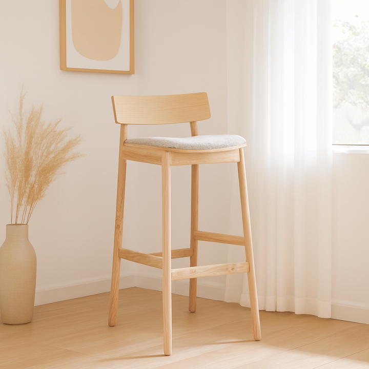 Cadeiras Altas De Bar Tabouret En Bois Bar Ash Wood Bar Stool Half-removed Seat Cushion