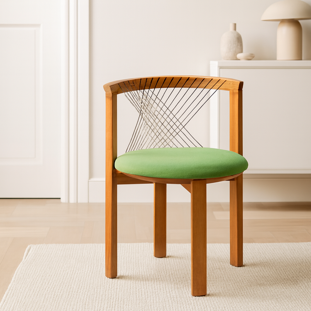 Vintage Danish piano chair lifestyle scene image
