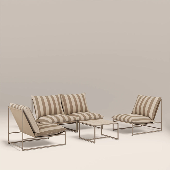 Fulbourn Beige Striped Outdoor Lounge Set