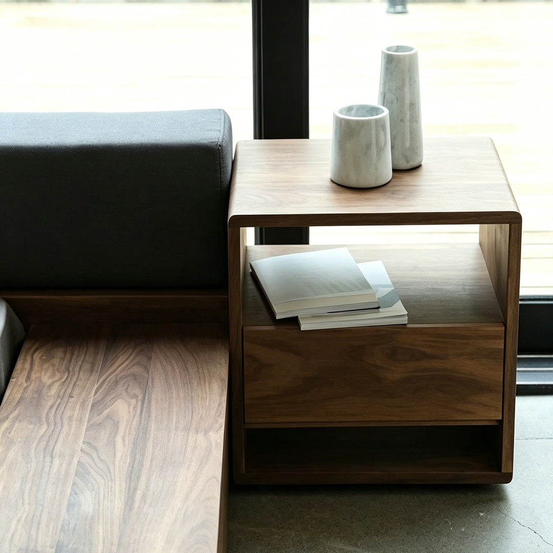 Laurel Brown Solid Wood Bedside Table