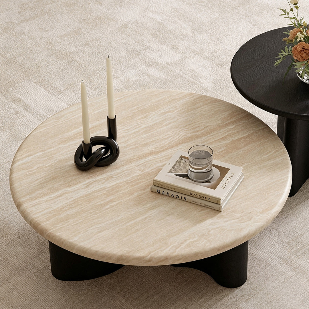 Jim Black Base & Stone Top Coffee Table Set