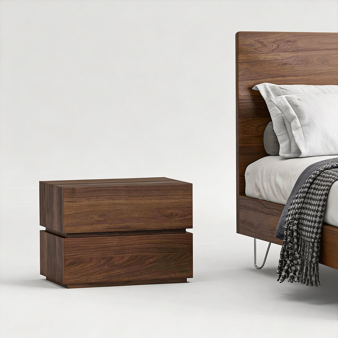 Craig Walnut Finish Compact Bedside Table