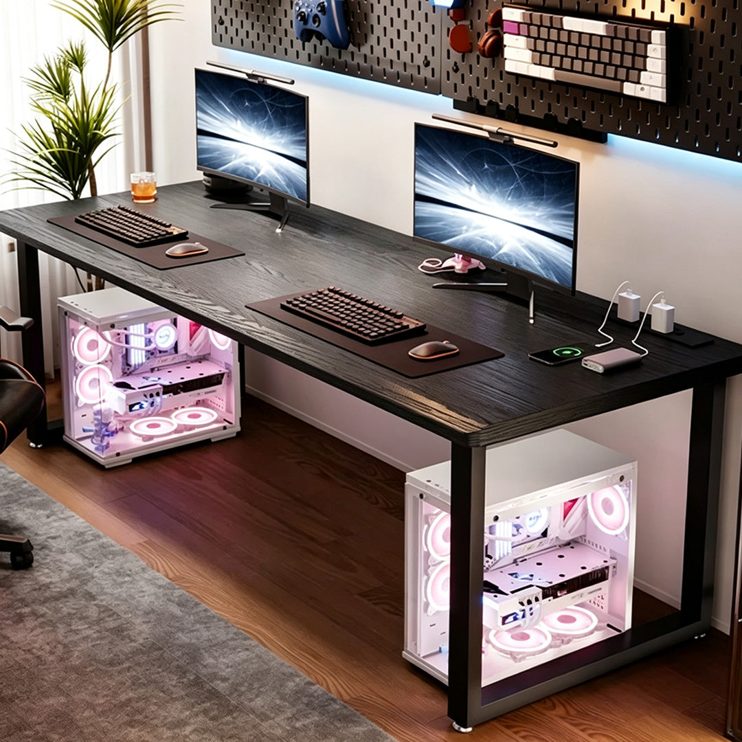 Hayden Walnut Finish Dual Monitor Desk