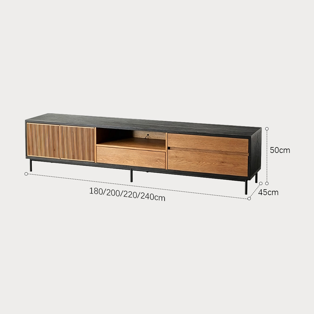 Julian Black And Walnut Low Media Unit
