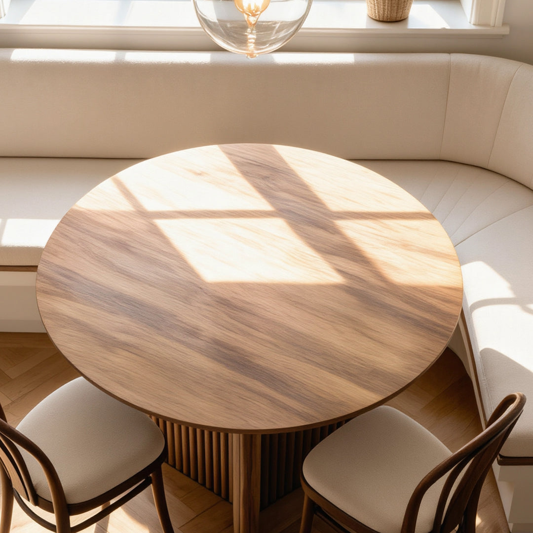 Margot Walnut Round Dining Table