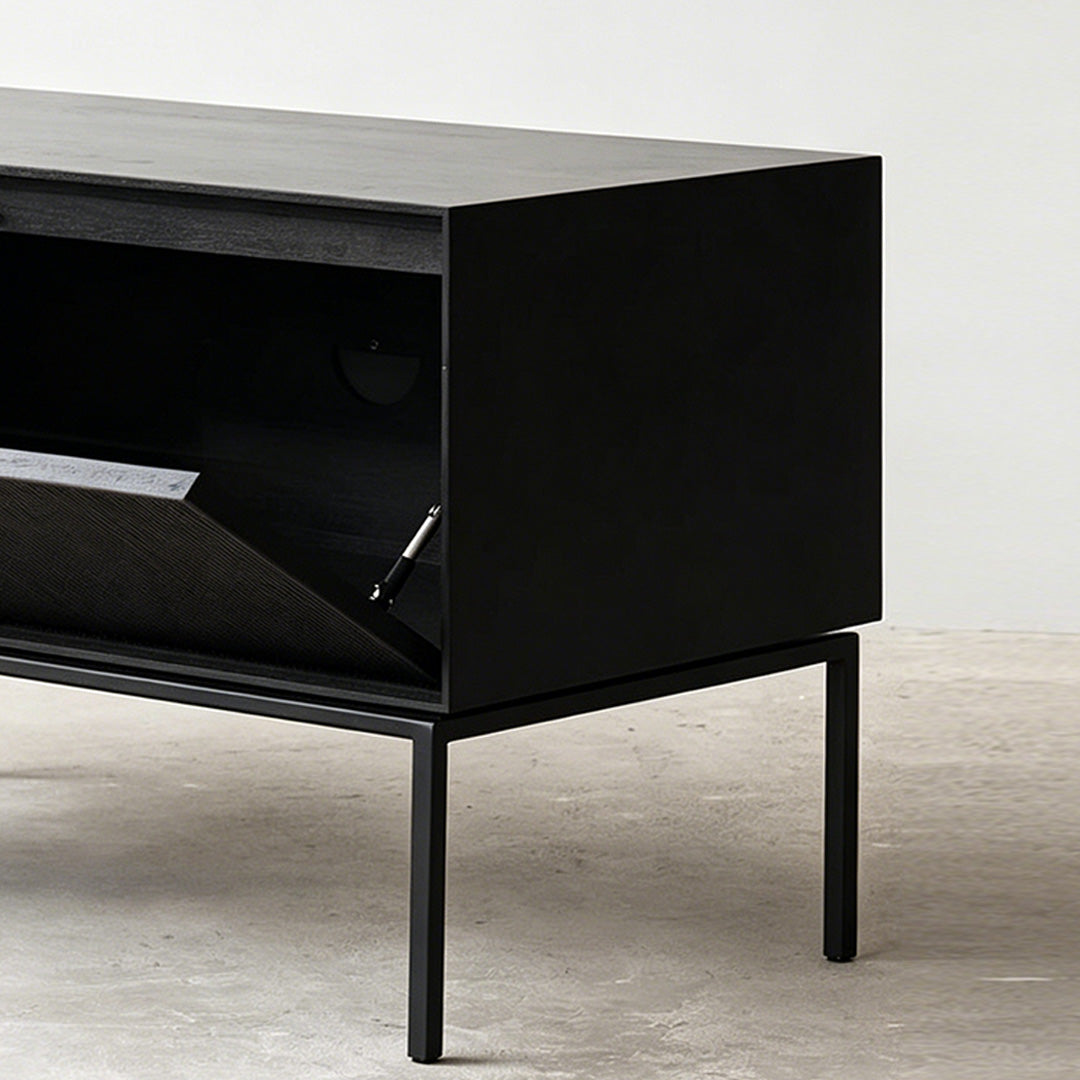 Reuben Matte Black Low Storage Unit