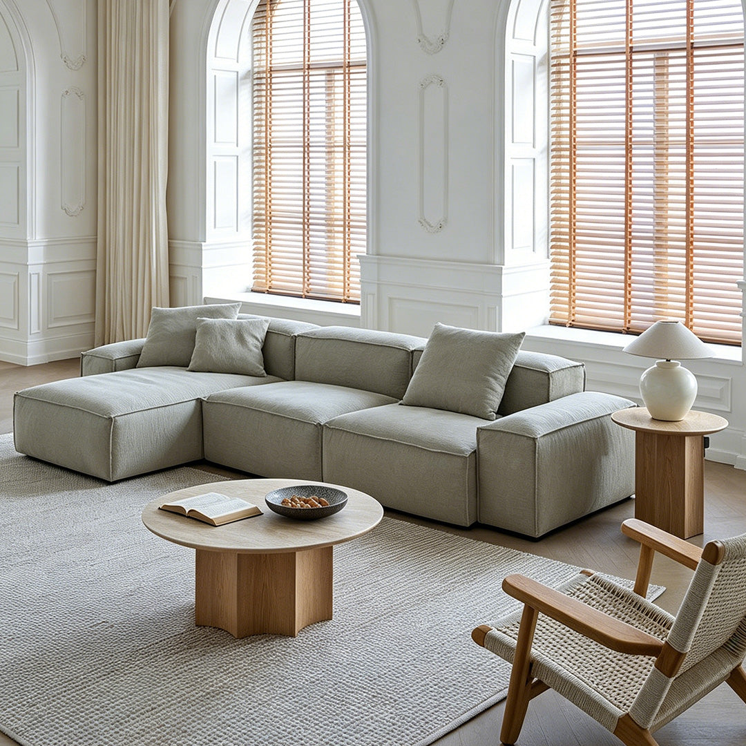 Steven Beige Marble-effect Round Coffee Tables Set