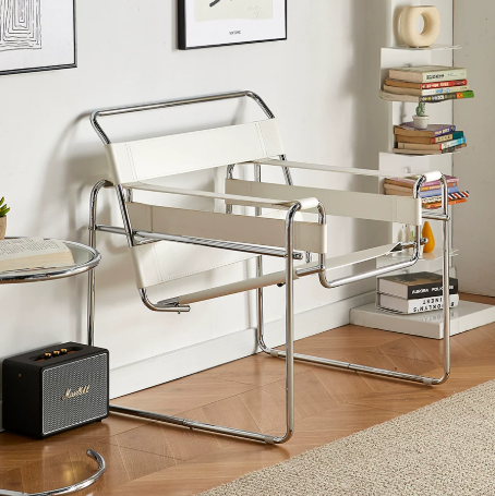 Wassily Chair, Retro Industrial Style, Bauhaus Casual Single Chair, Saddle Leather Chair