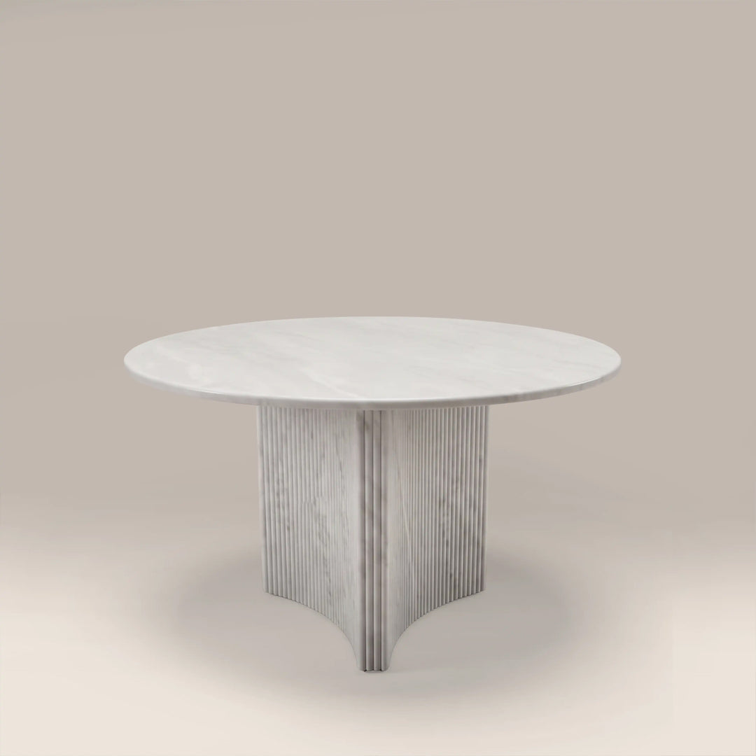 Marcellus White Marble Round Dining Table