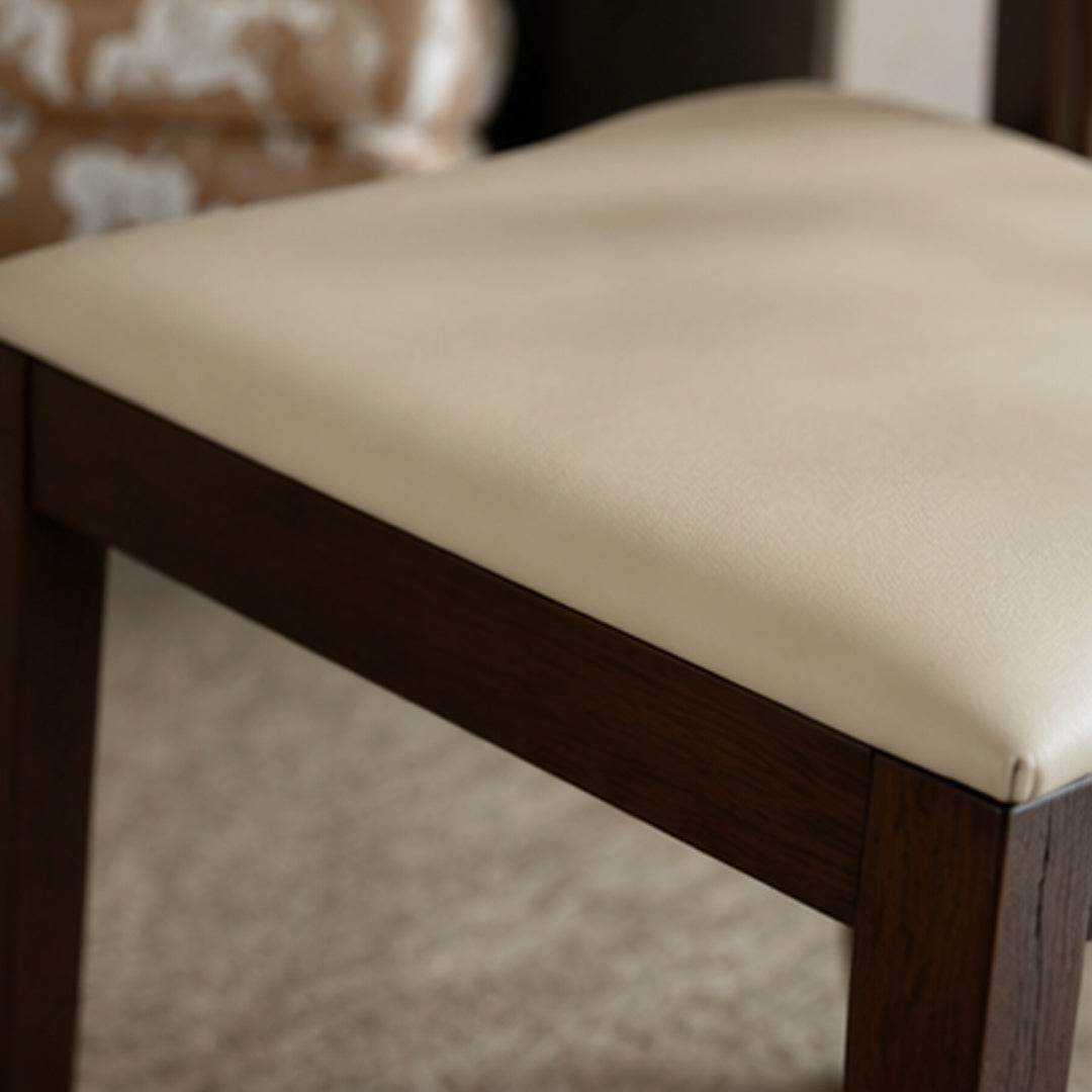 Haven Walnut Frame Cream Upholstered Dining Chair,Wood