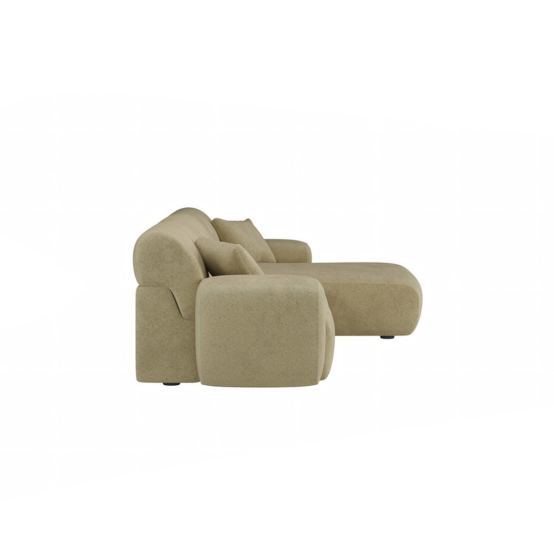 Khatri Three Seater Corner Sofa, Chenille with contemporary leather corner sofa
