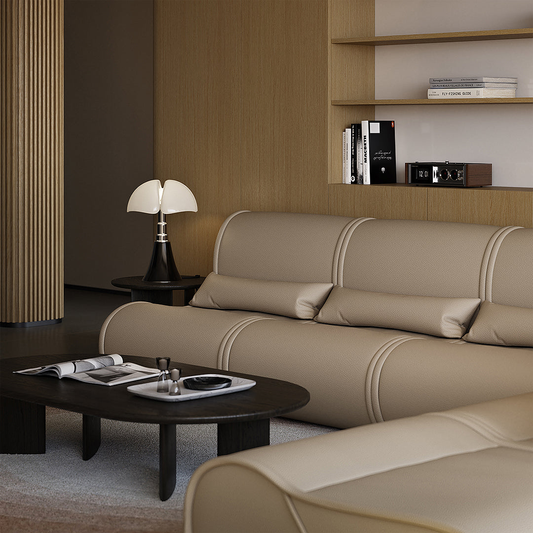 Shimizu Modular Three Seater Corner Sofa with black corner sofa leather