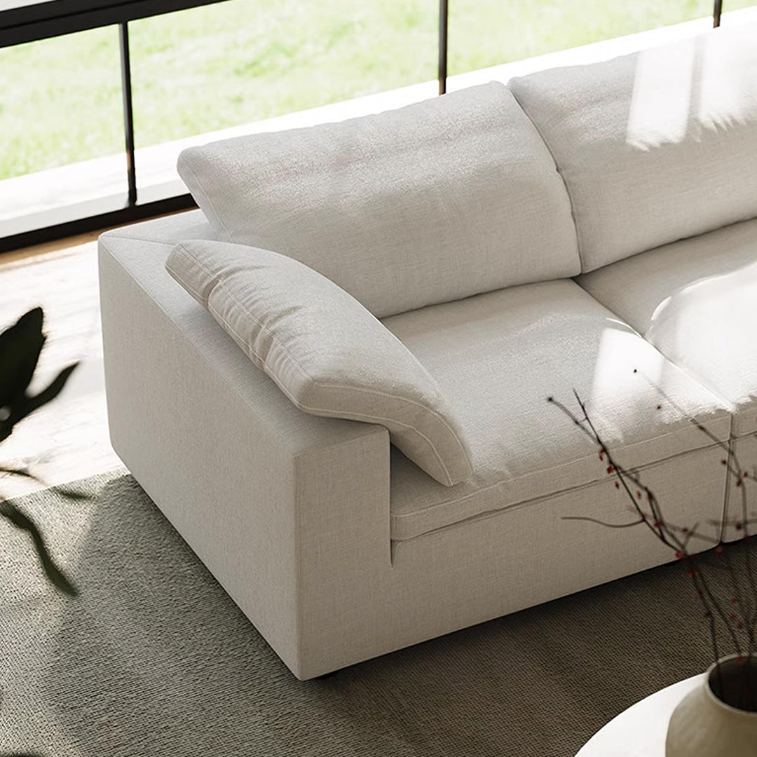 Farid Two Seater, Three Seater Sofa, Modular Sofa, White Linen-Weilai Concept
