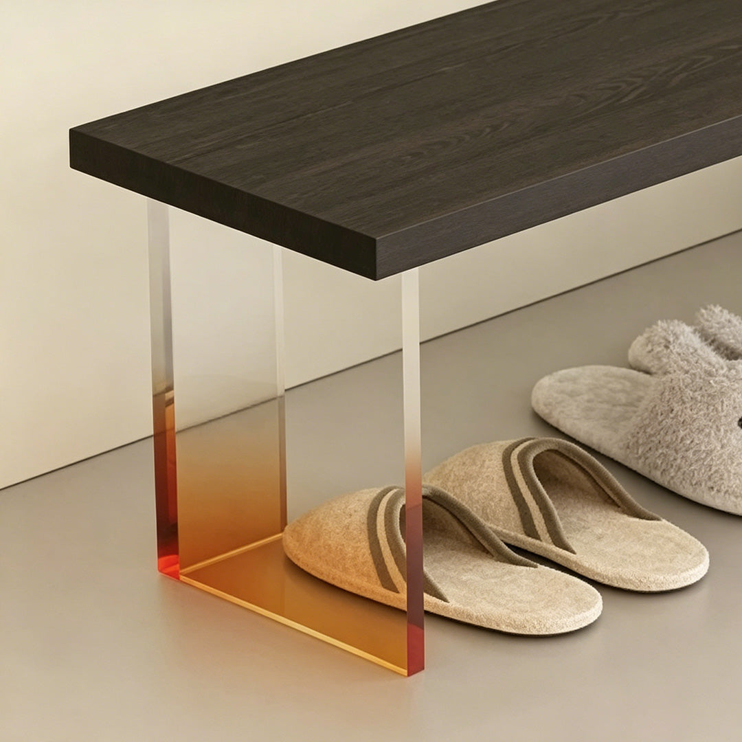 Cruz Amber Gradient Acrylic And Dark Wood Shoe Bench