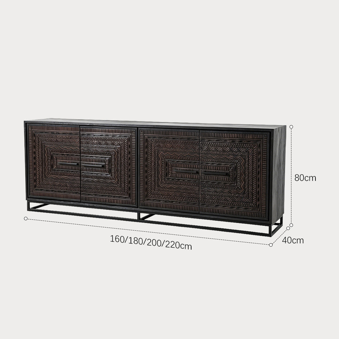 Marcus Black Carved Wood Sideboard