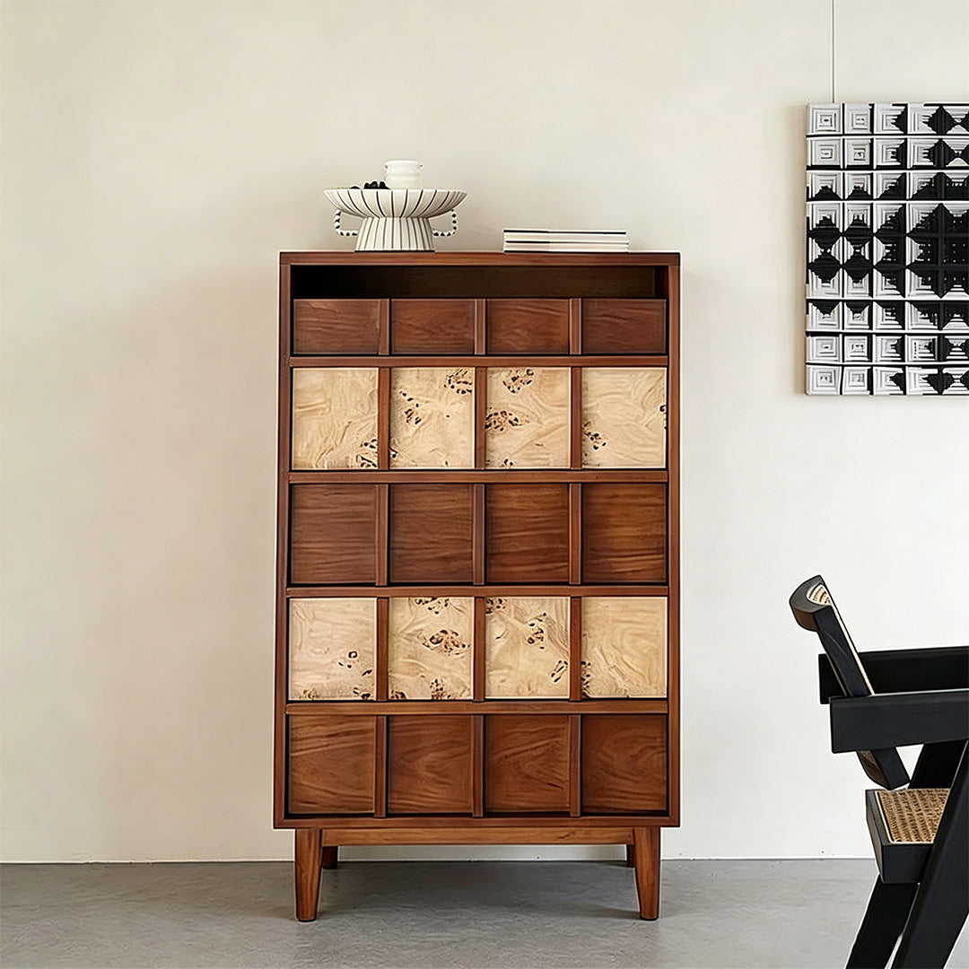 Rowan Walnut & Burlwood Tall Chest