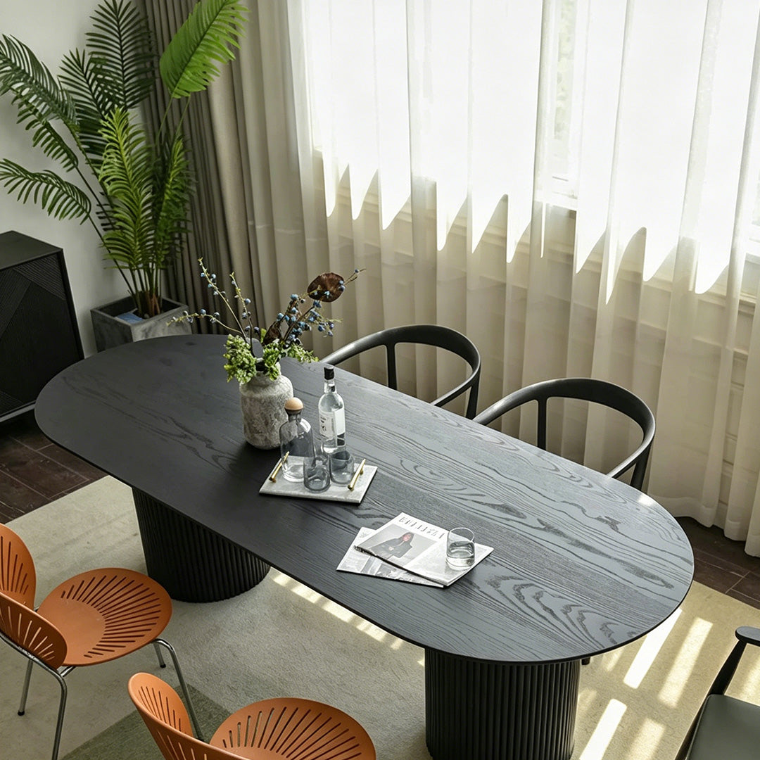Curtis Matte Black Oval Dining Table