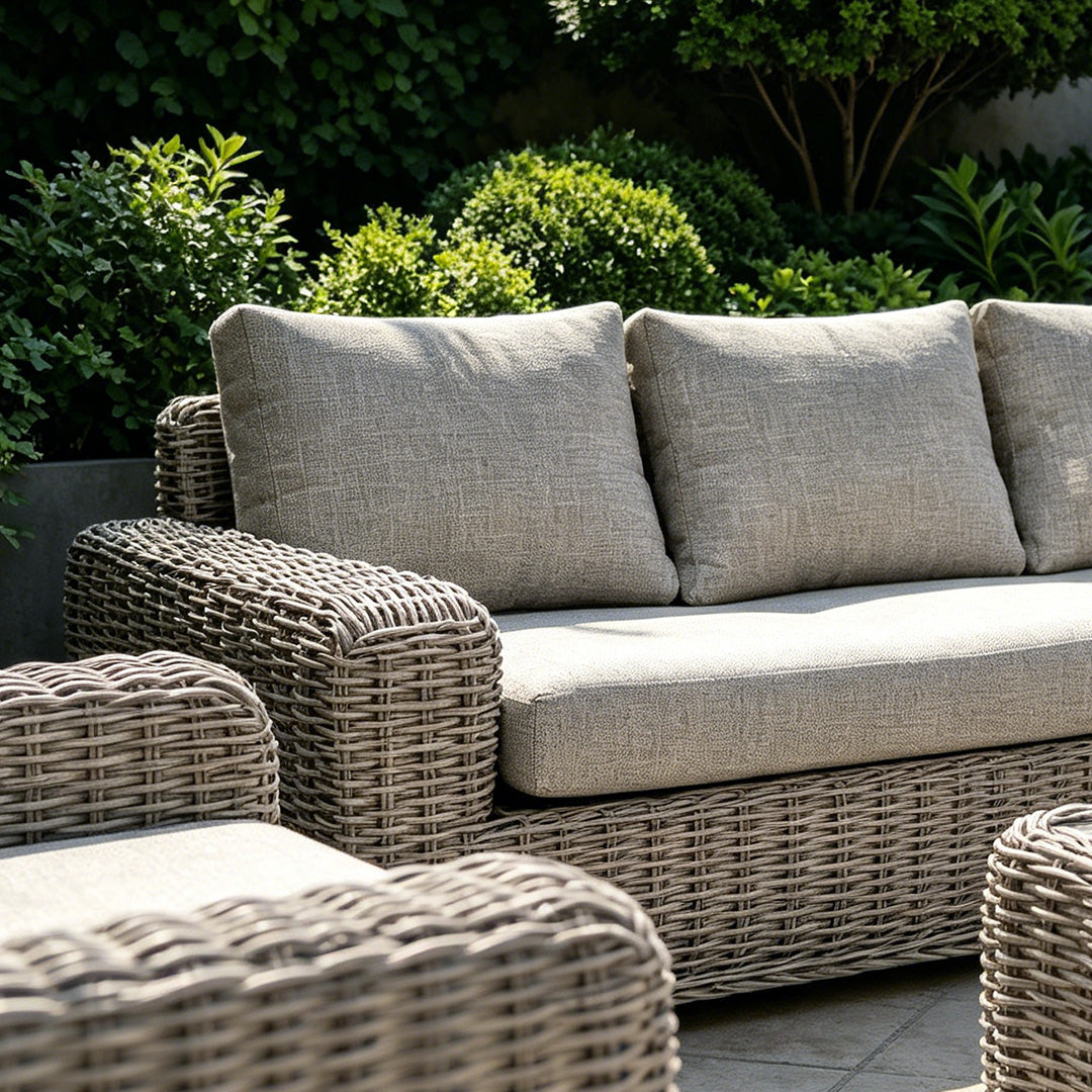 Ellery Grey Wicker Outdoor Sofa Set