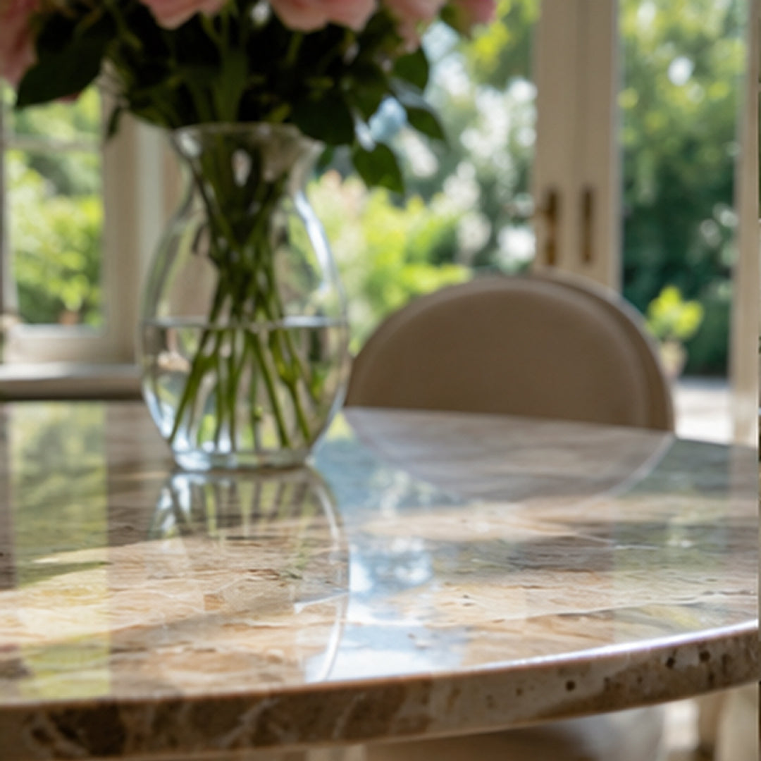 Prescott Beige Terrazzo Dining Table