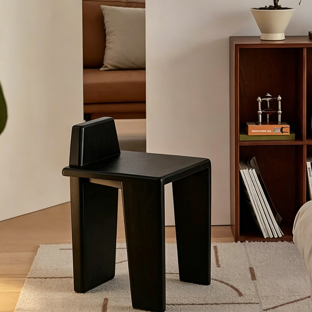 Briar compact solid wood dining chair in black