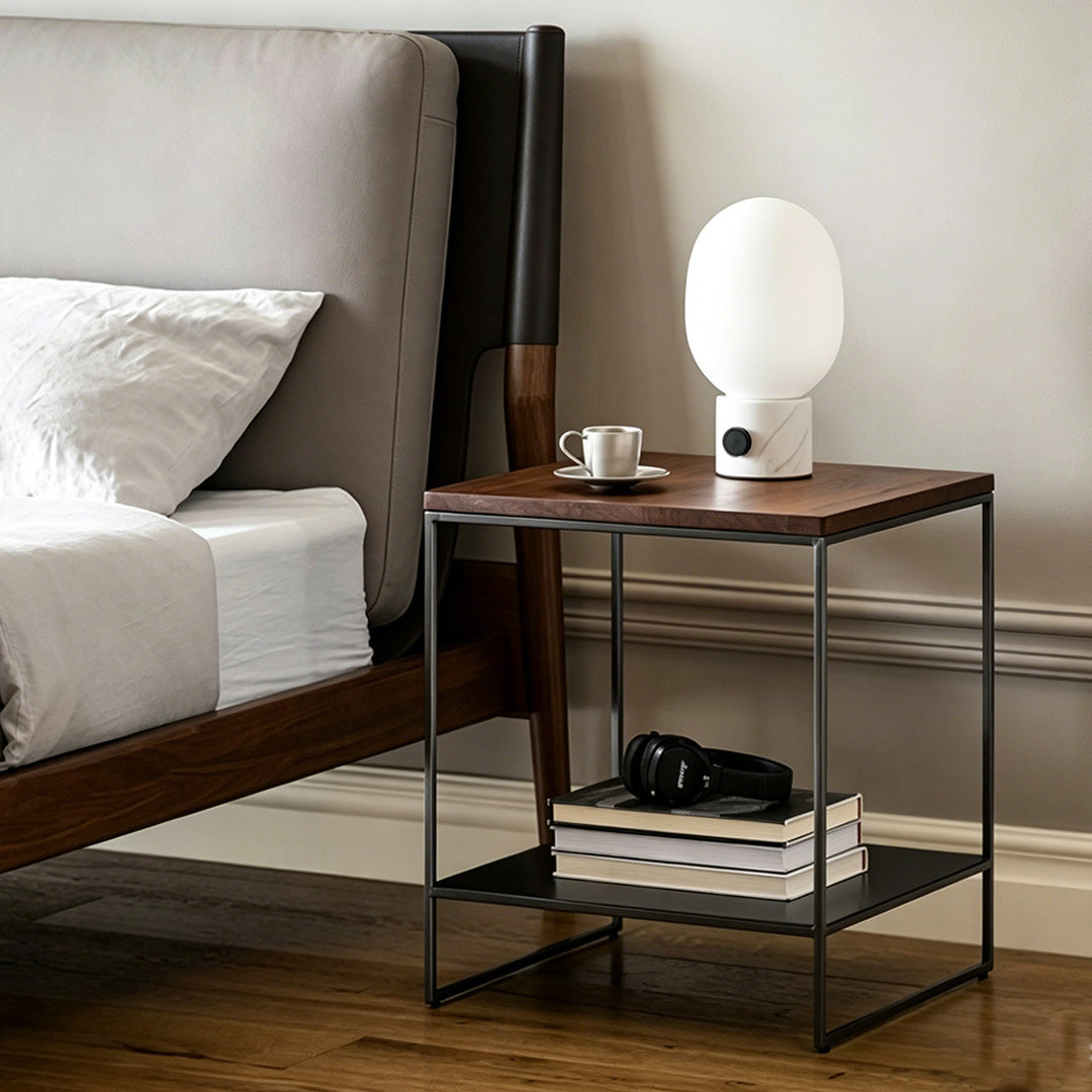 Barnaby Walnut And Metal Side Table