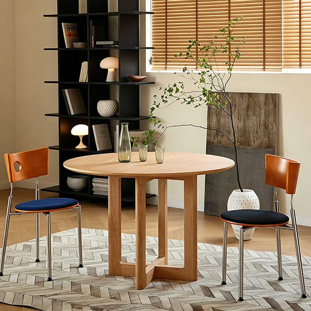 Miles Natural Oak Round Dining Table