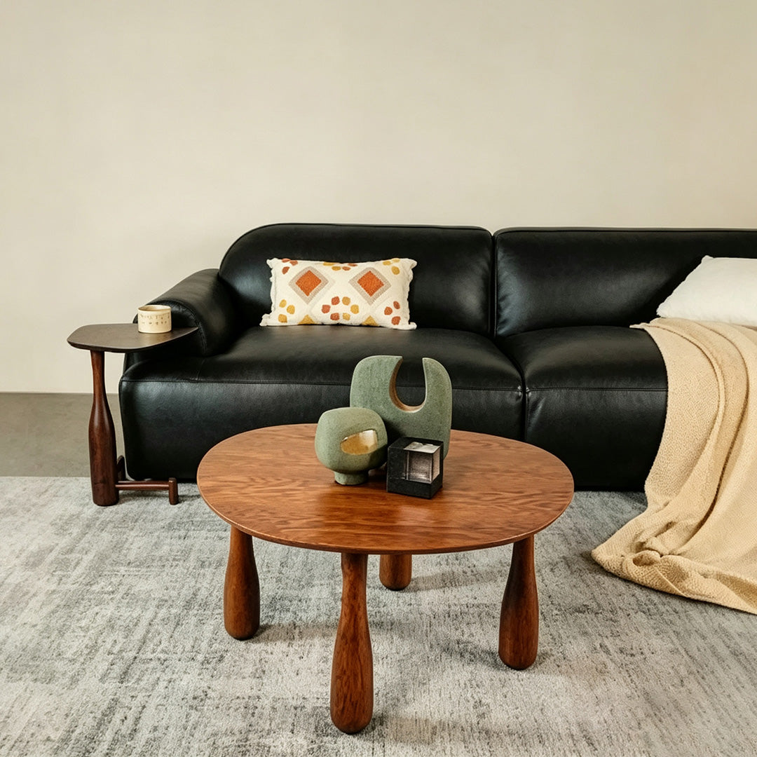 Laird Walnut Round Coffee Table