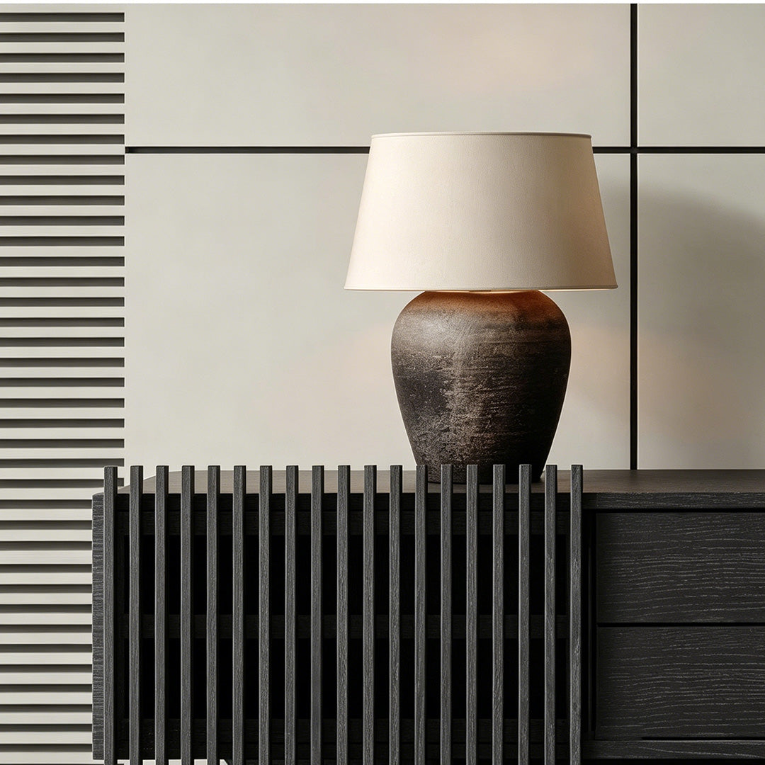 Lorne Black Slat-detail TV Console