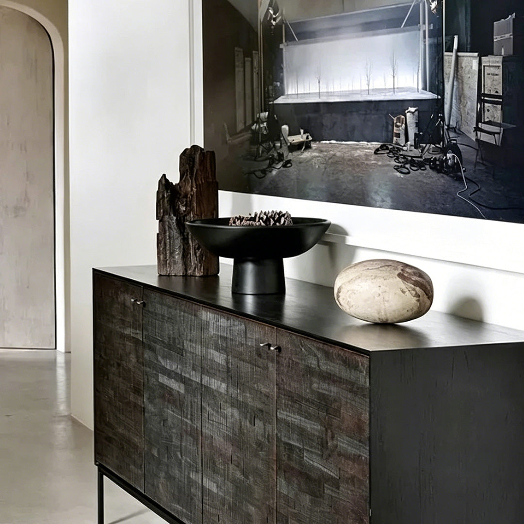 Gabriel Charcoal Textured Wood Sideboard