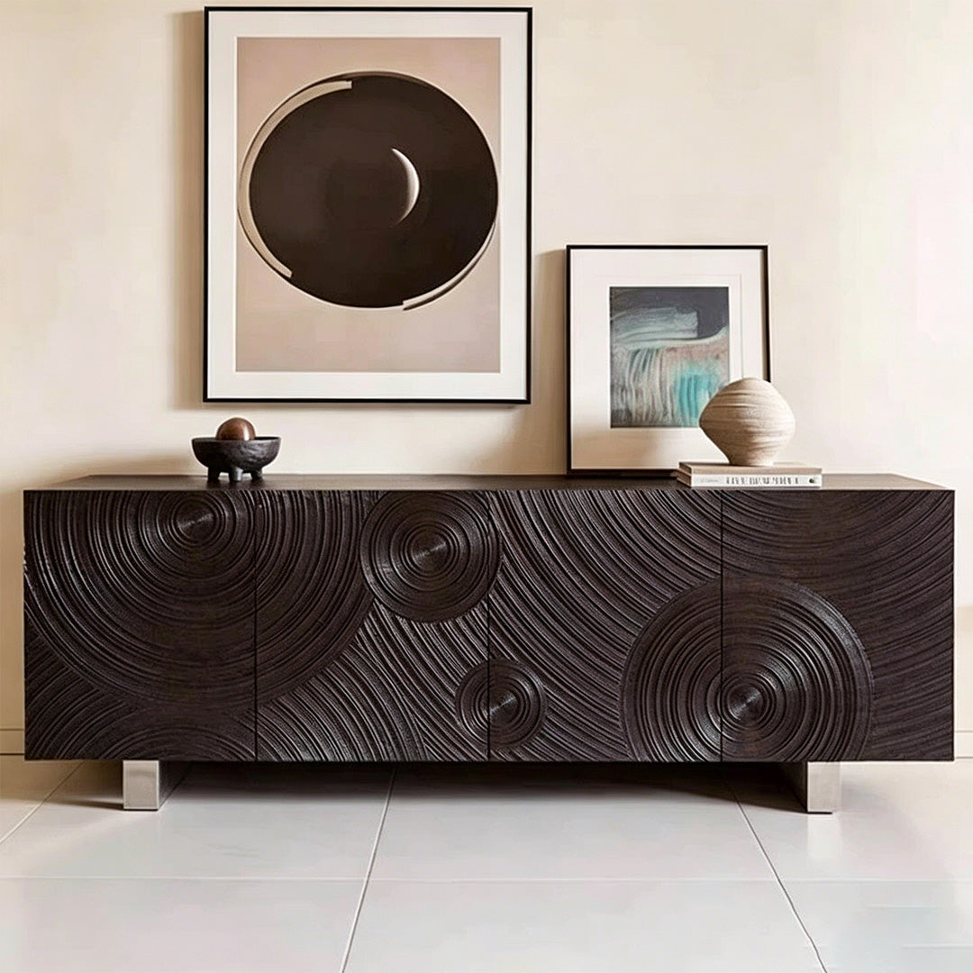 Sorelle Dark Wood Textured Sideboard