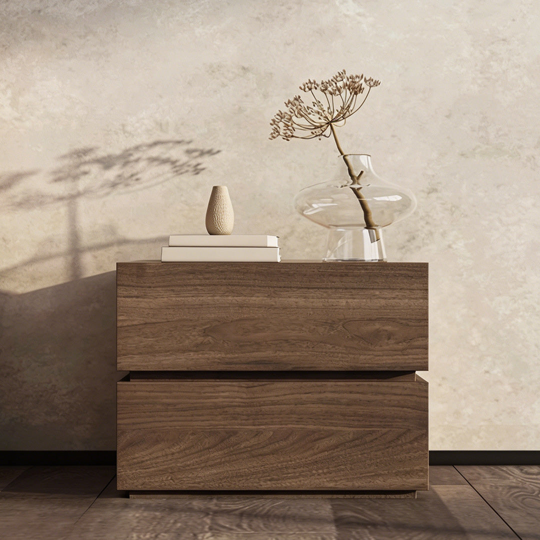 Craig Walnut Finish Compact Bedside Table