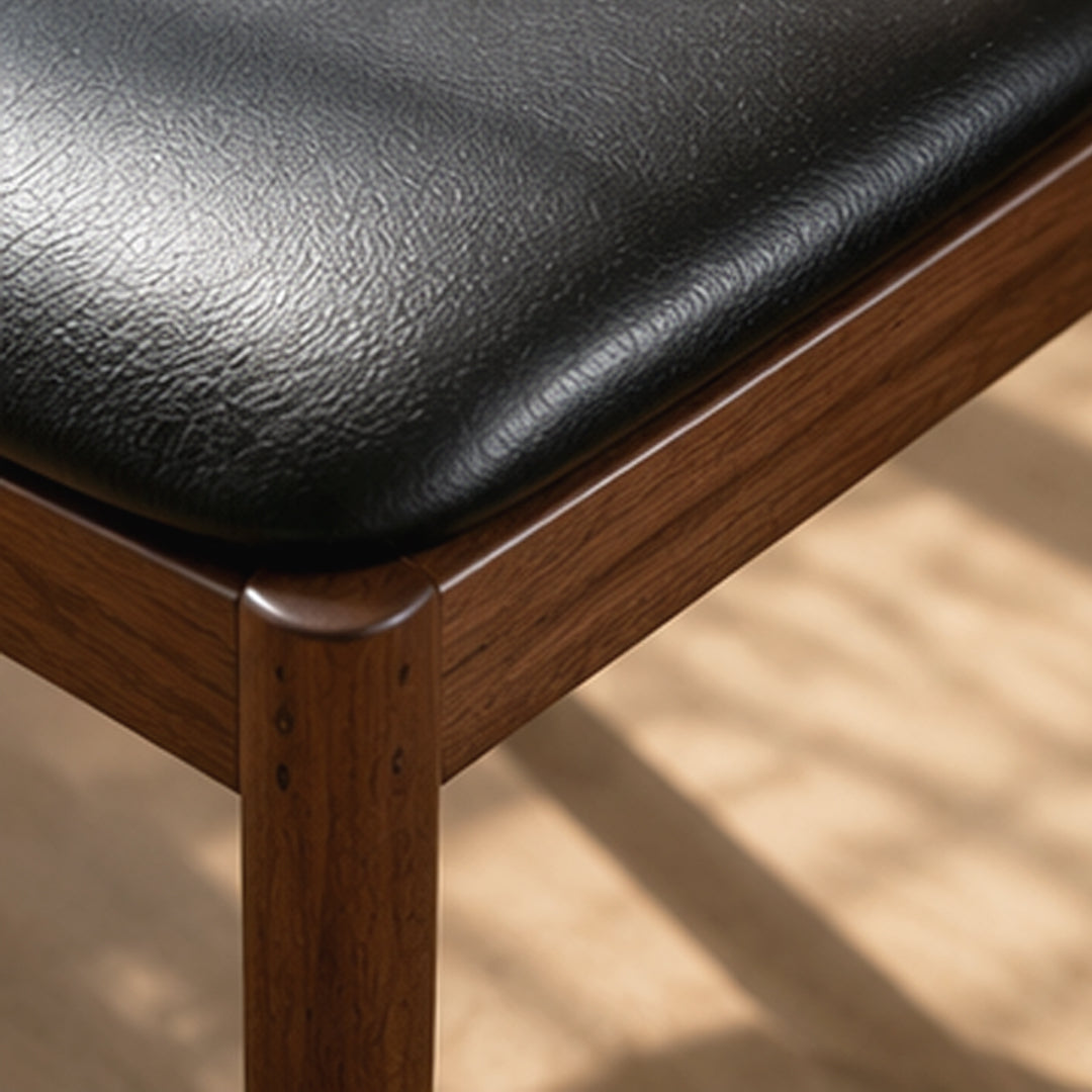 Bjorn Walnut Finish Dining Chair With Black Seat Cushion