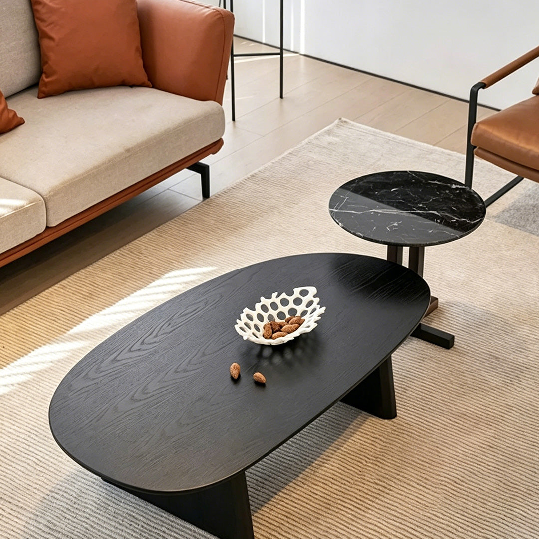 Boden Black Marble Side Table
