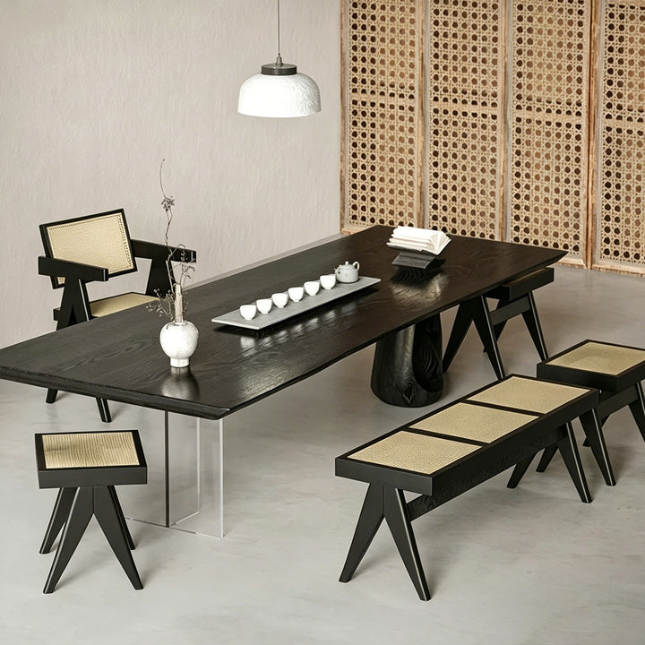 Byron Ebony Wood Sculptural Dining Table