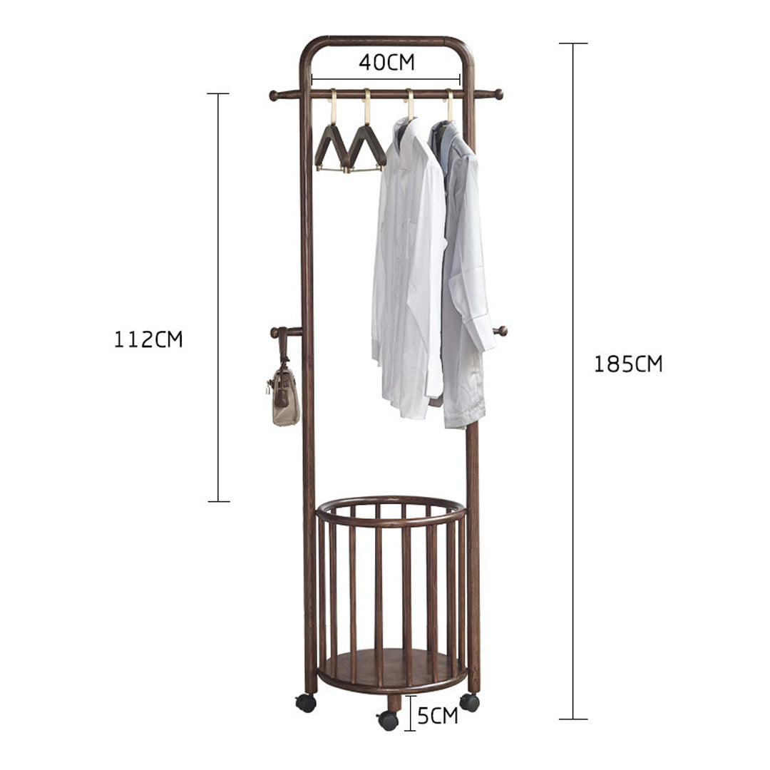 Ebba Walnut Wood Wax Wood Hall Stand