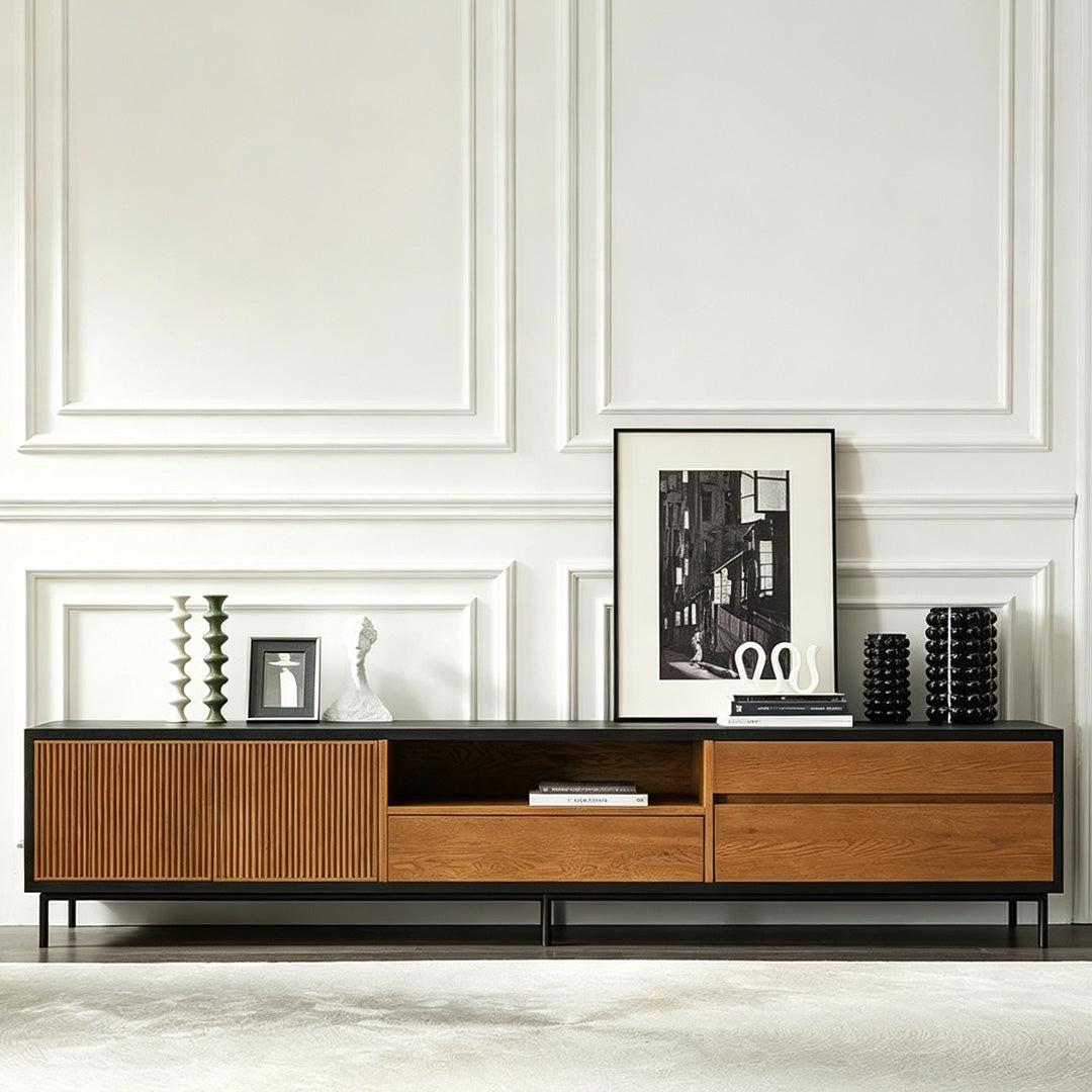 Julian Black And Walnut Low Media Unit