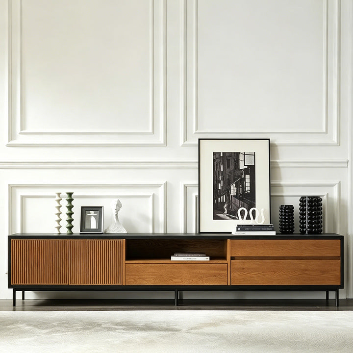 Julian Black And Walnut Low Media Unit