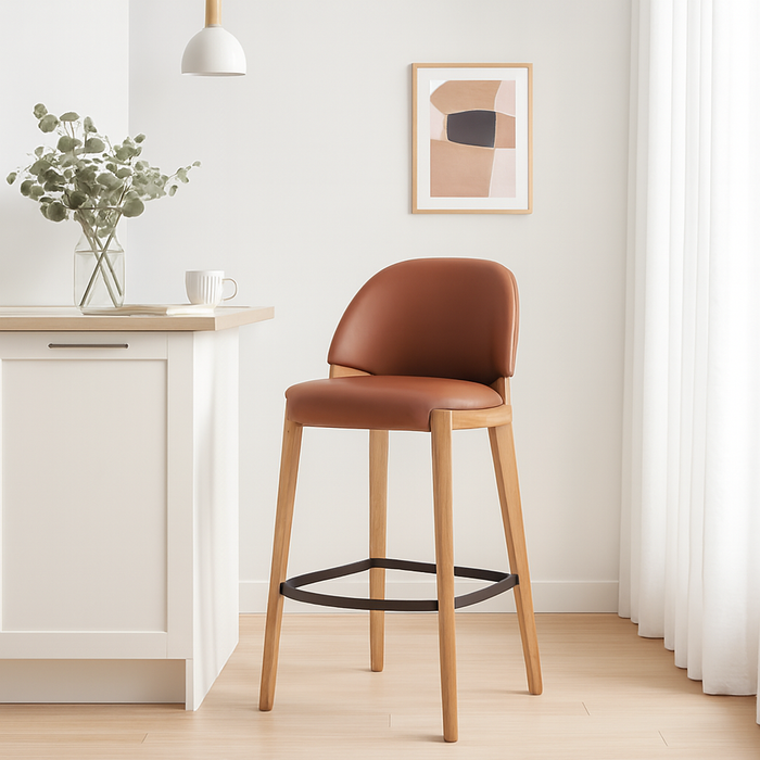 The Store Sells More Than Hot bar Stool High Chair Ever Month Factory Mass Produces Hot-selling Nordic High-quality PU Leather lifestyle scene image