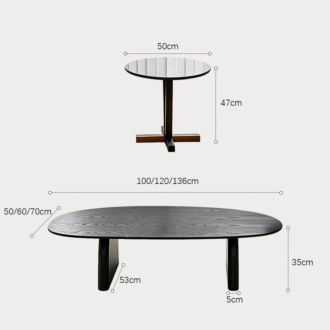Boden Black Marble Side Table