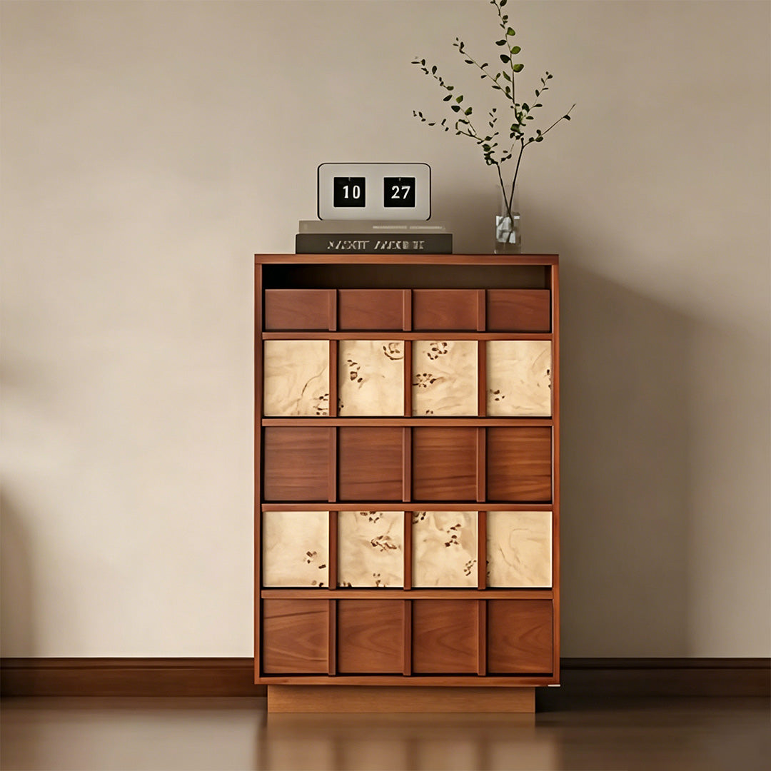 Rowan Walnut & Burlwood Tall Chest