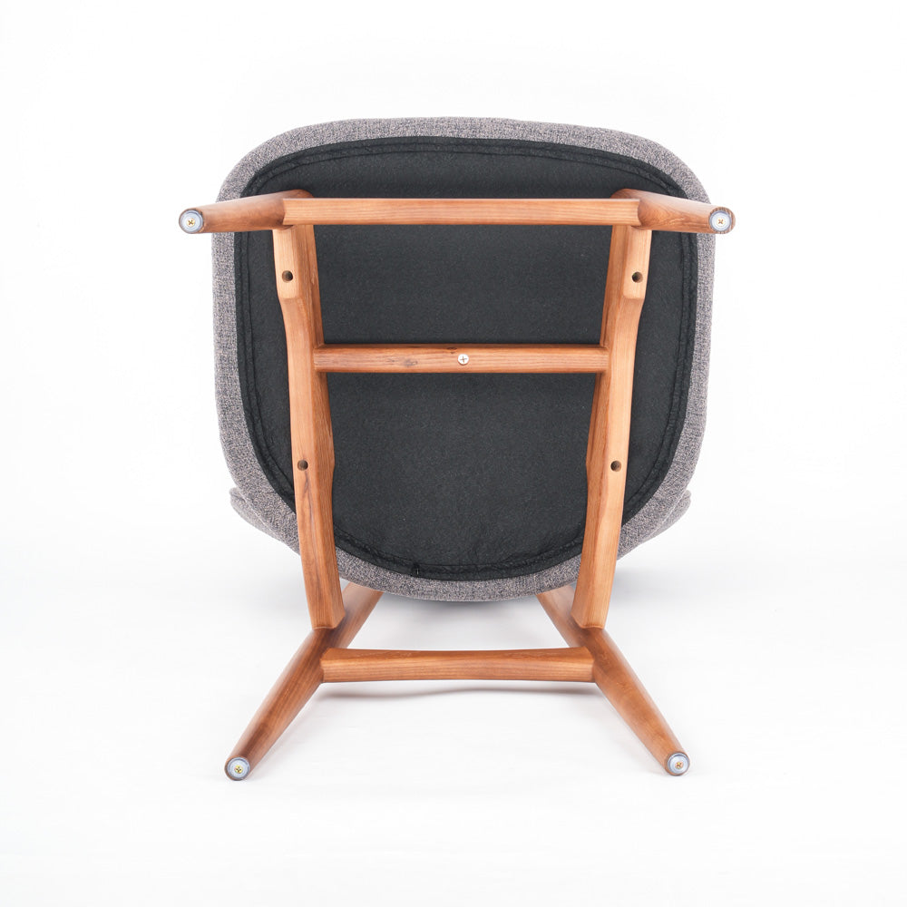 Arden Grey Fabric And Natural Wood Dining Chair
