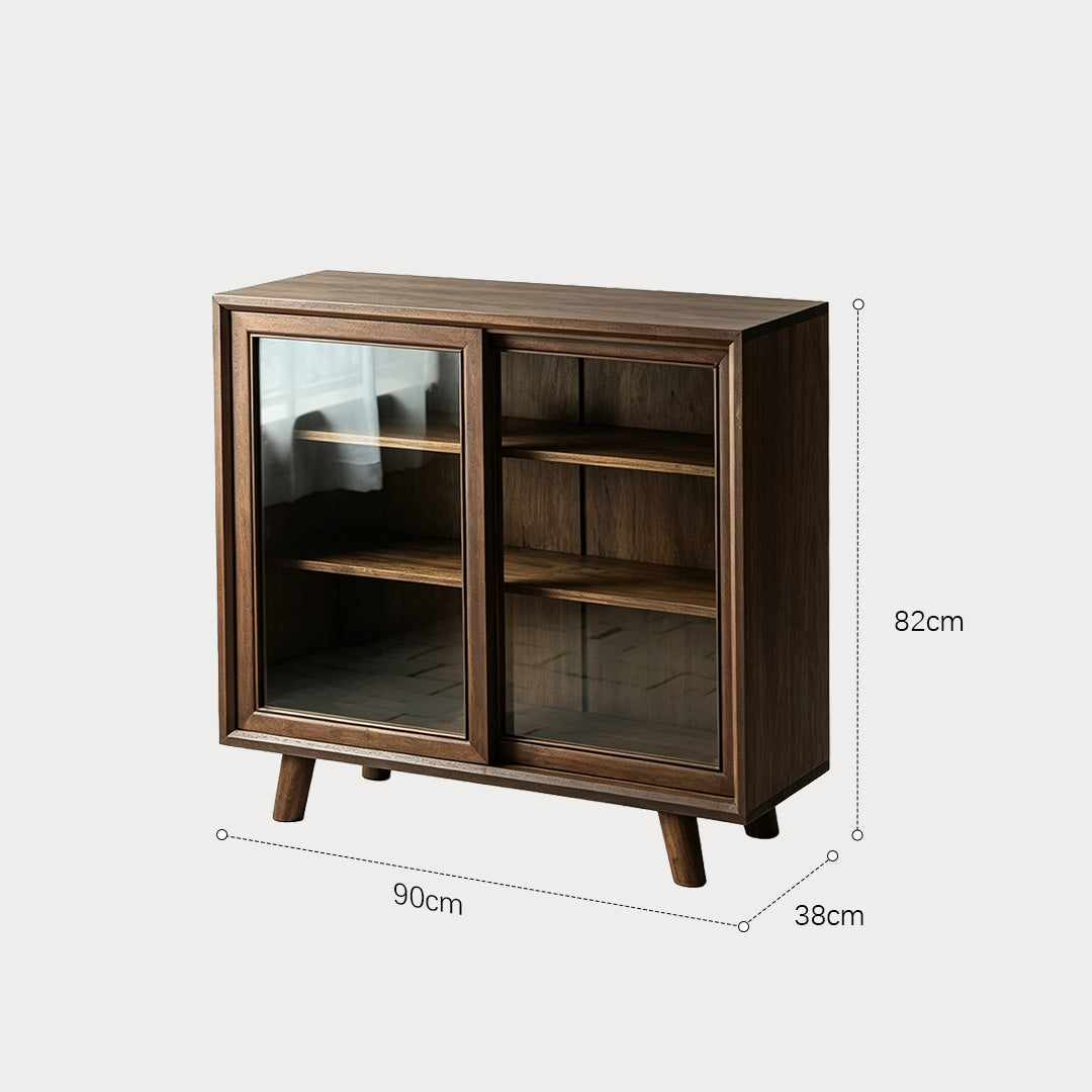 Dominic Walnut Glass-door Display Cabinet