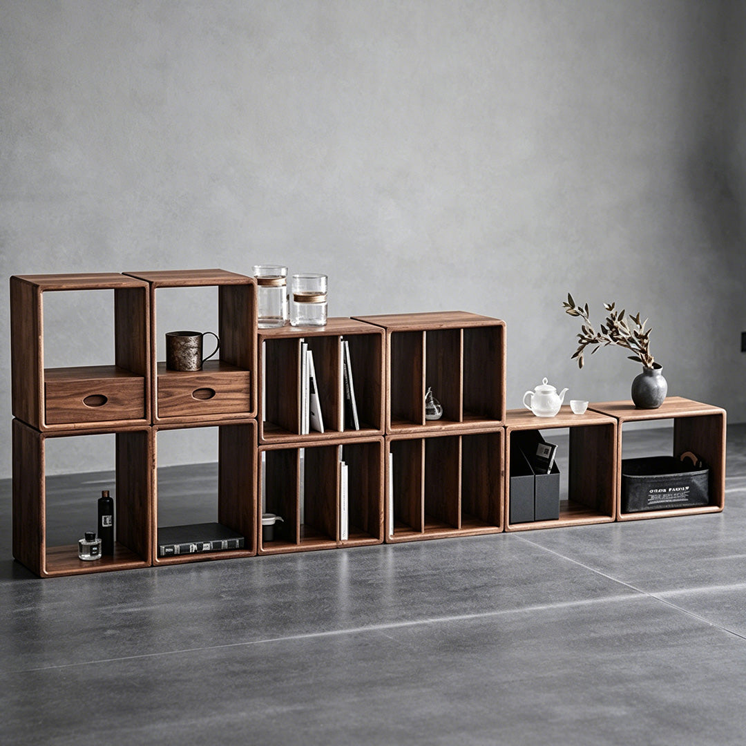 Baxter Walnut Modular Storage Cubes