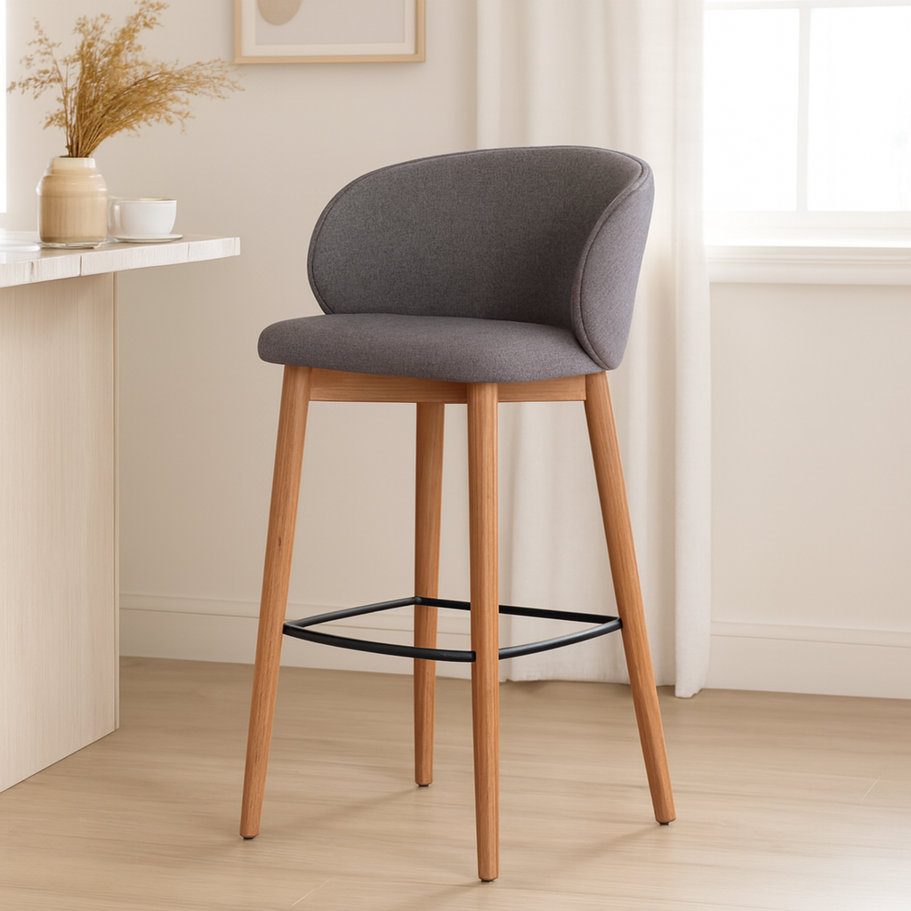 Premium Solid Wood Bar Stool Modern Bar Chair For Home Bar