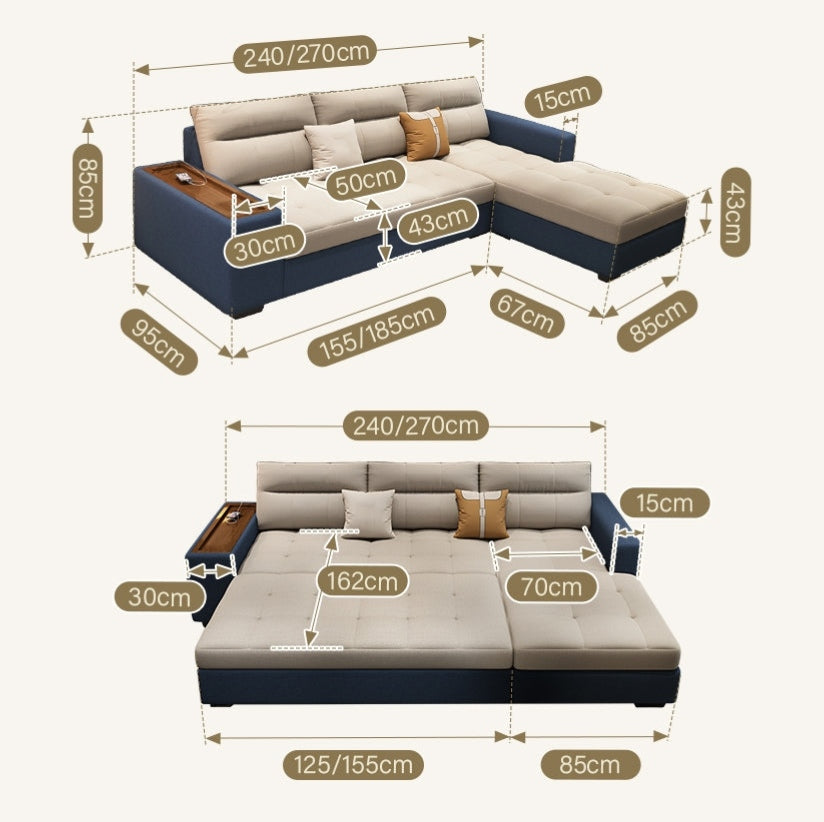 Stylish Sectional Design With Chaise Lounge & Practical Storage