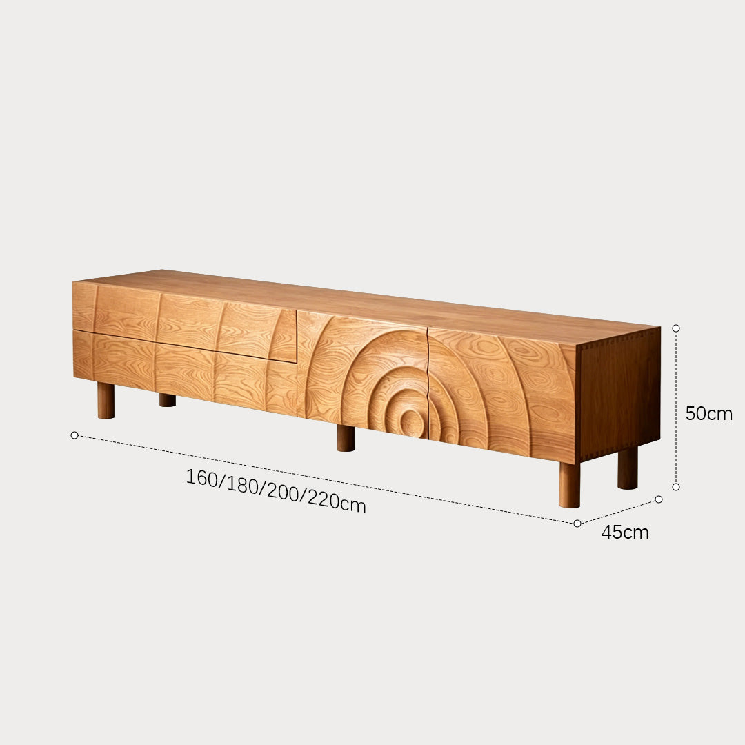 Ernest Oak Carved Media Cabinet