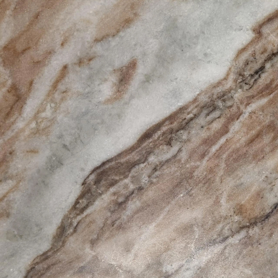 Elara Marble & Walnut Round Dining Table