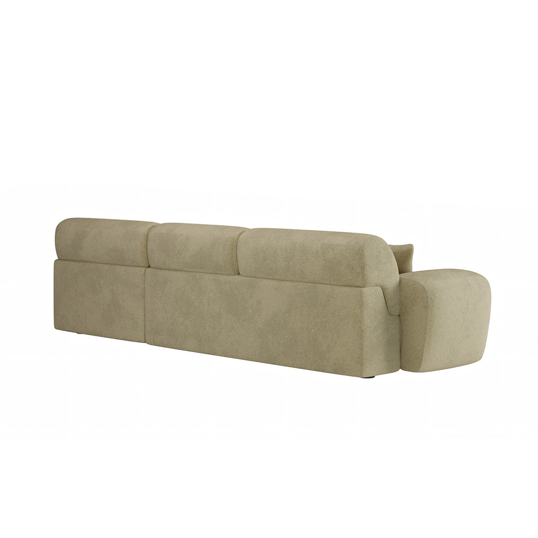 Khatri Three Seater Corner Sofa, Chenille with cord fabric corner sofa