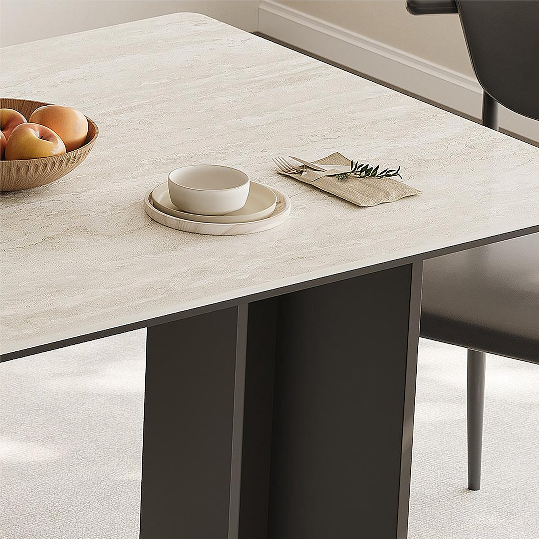 Hasegawa Dining Table, Sintered Stone With Black Legs with second hand dining tables